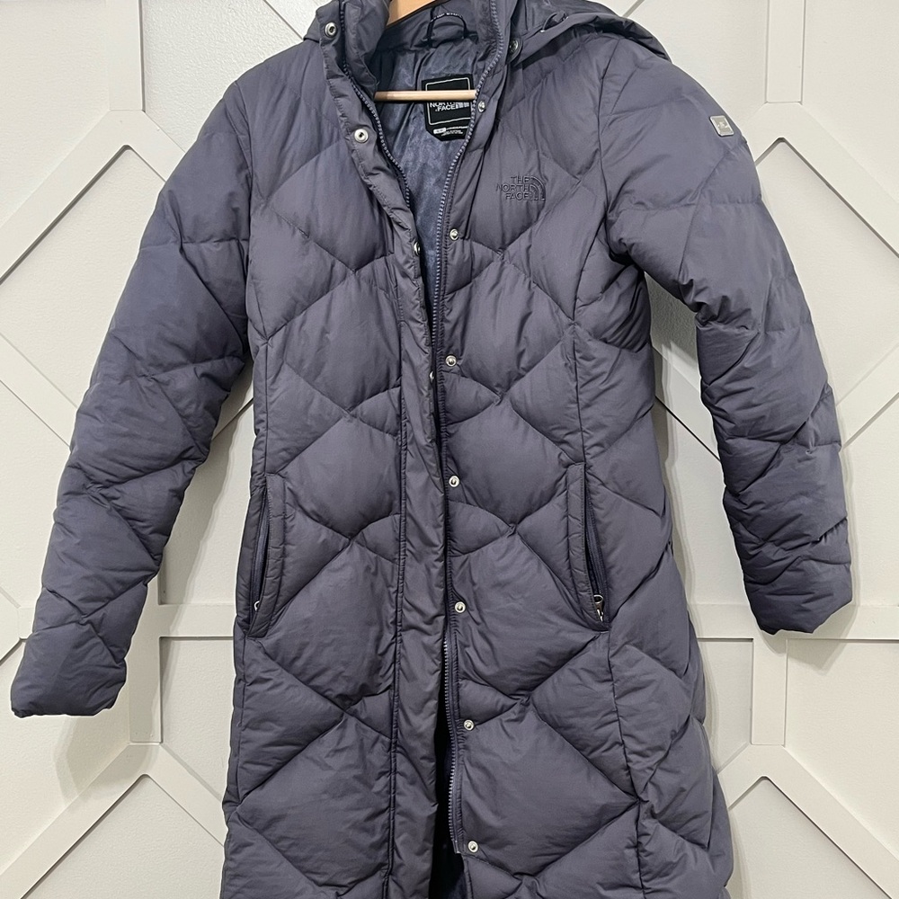 The North Face Women's Long Puffer Coat in Dark Gray